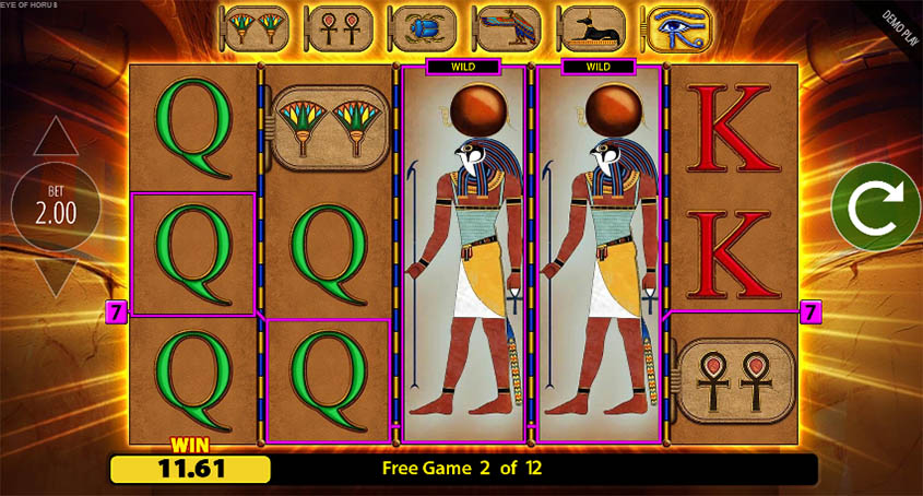 eye of horus free spins no deposit