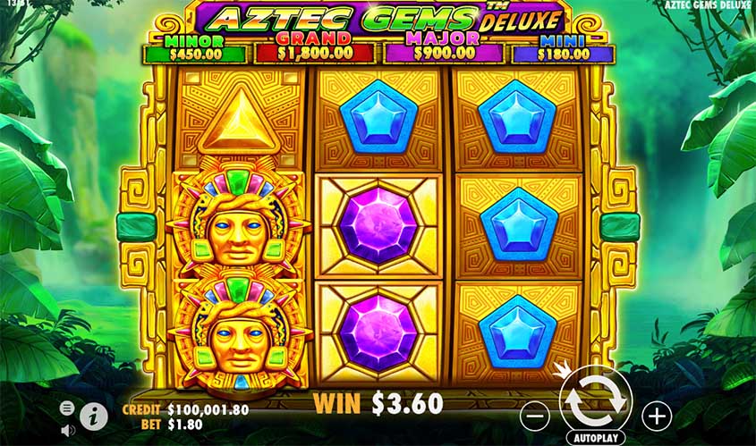 Aztec Gems Deluxe Slot - Free Play in Demo Mode - Aug 2021
