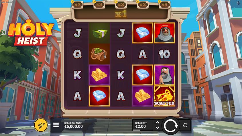 Holy Heistスロットゲームレビュー - Hacksaw Gamingの新作スロットで楽しむ冒険と戦略