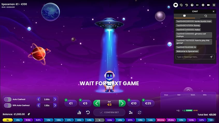 Spaceman, 50% Auto Cashout Feature, Demo